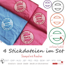 4 Stickdateien Stempel - Applikation Hunde - Knochen für 10x10 / 13x18 / 16x26 / 18x30 cm Stickrahmen im Set